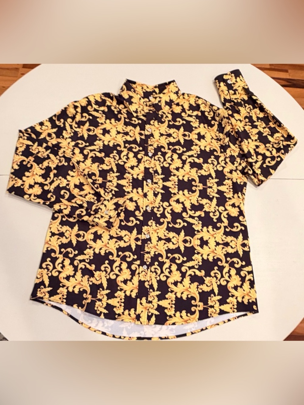 Daupanzees | men’s luxury print dress shirt. Size: XXL - Picture 5 of 16
